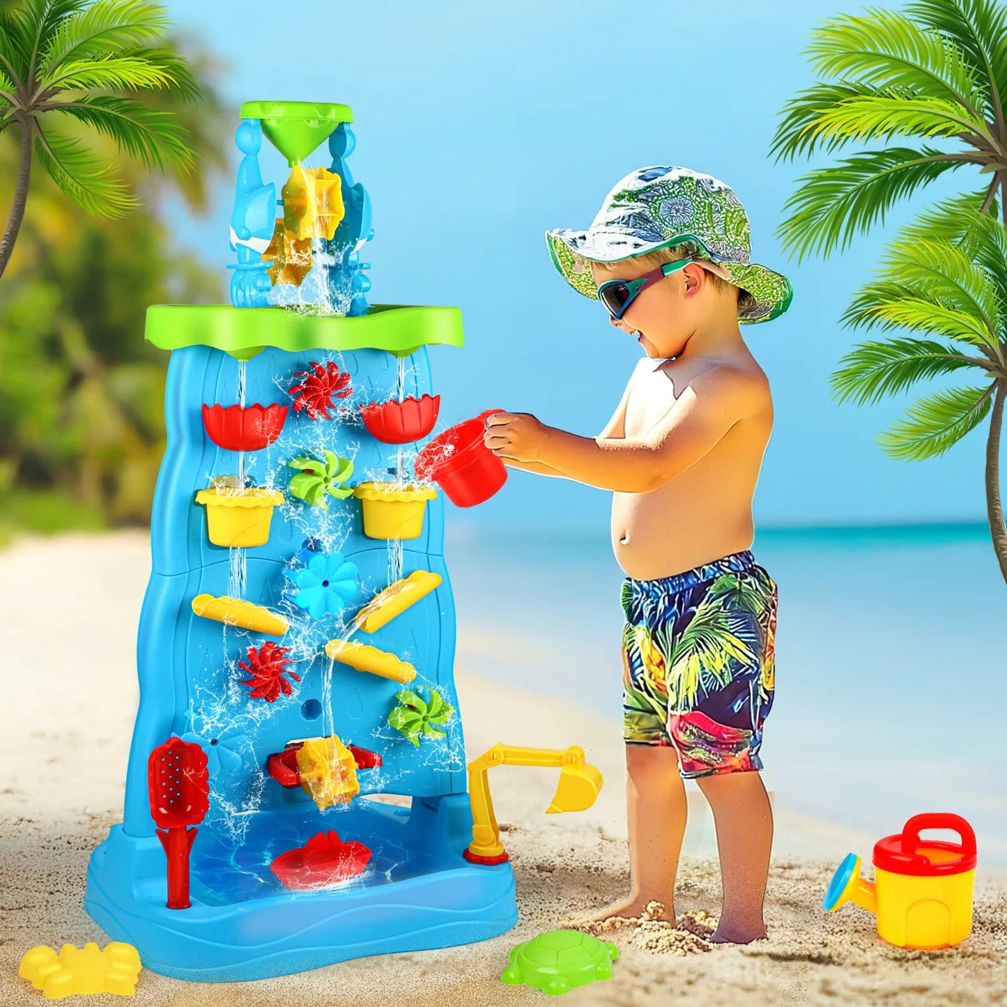 Water Table for Toddlers Age 3 4 5 6 Years, Outdoor Summer Beach Toys for Kids.(Blue)