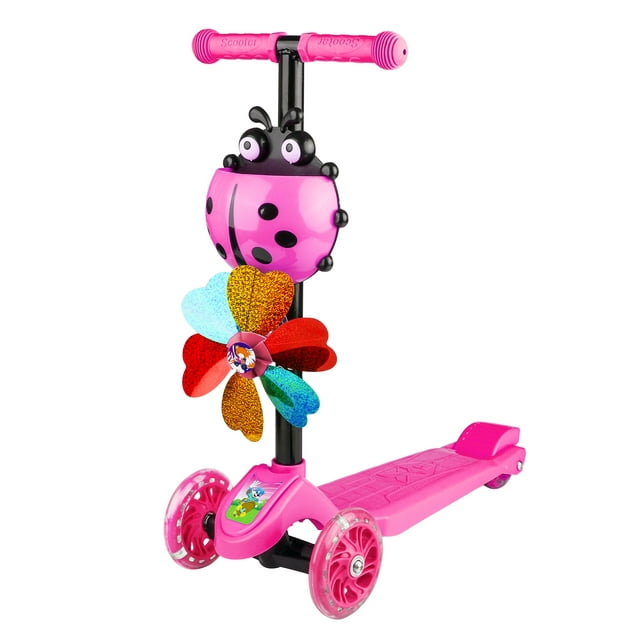 Toddler Scooter for Kids 2-5 Adjustable Height - 3 Wheel Scooter Toy with LED Light,Birthday Gift for Kids Age 3-8 Boys & Girls