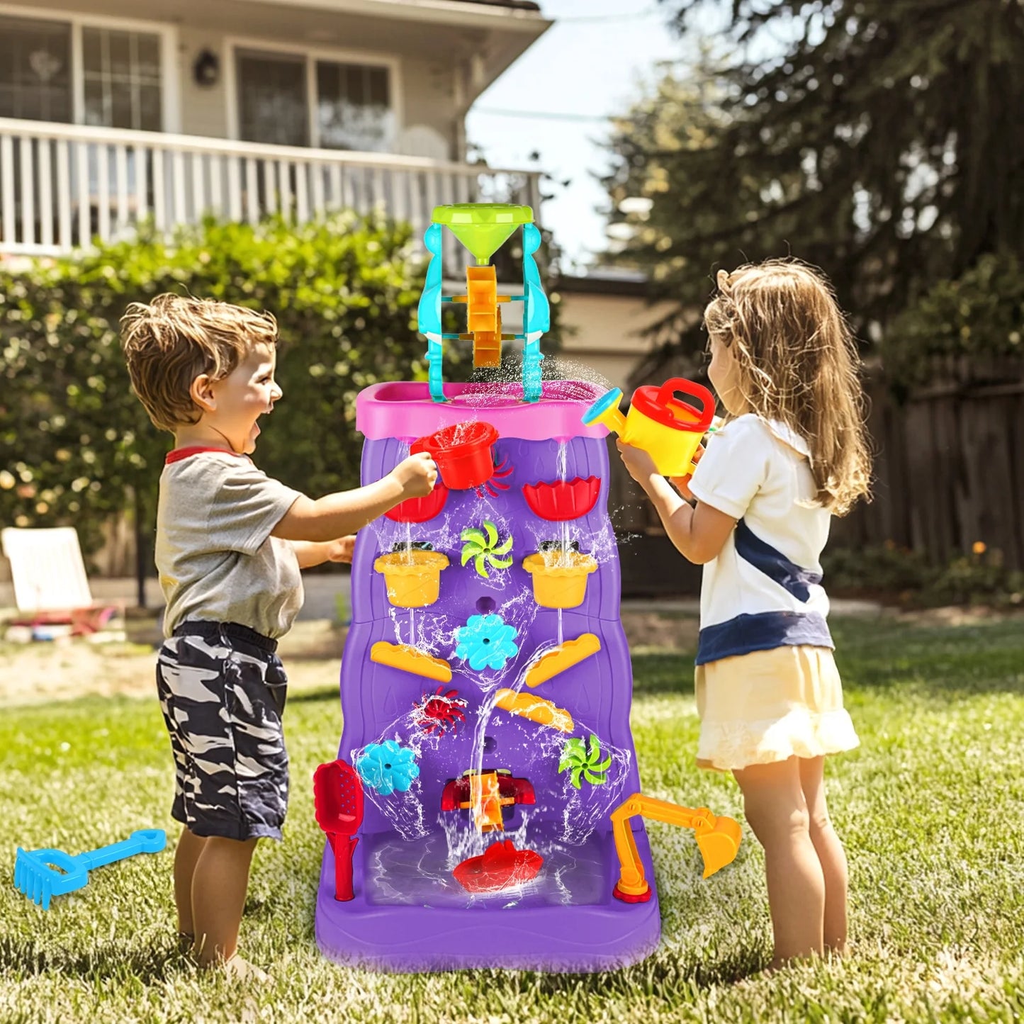 Water Table for Toddlers Age 3 4 5 6 Years, Outdoor Summer Beach Toys for Kids.(Purple)