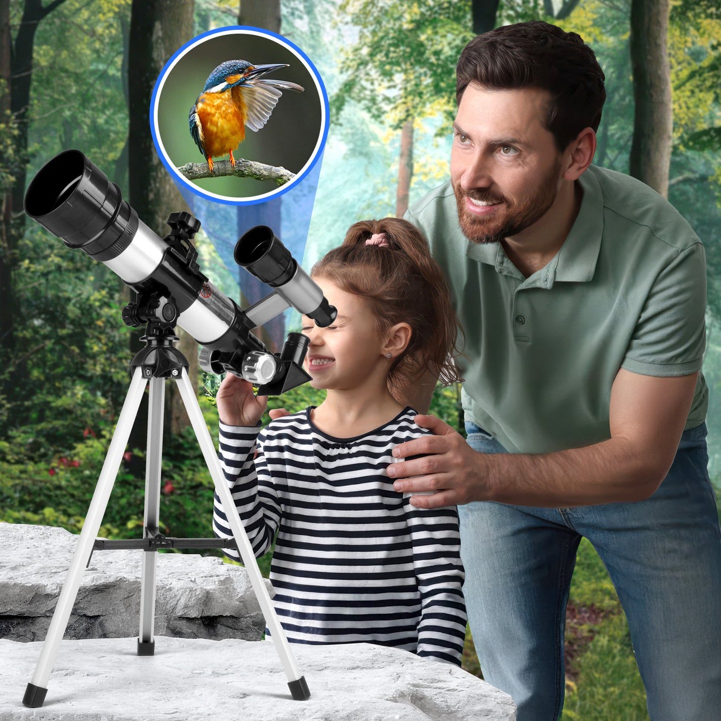 Telescope for Kids Beginners Ages 8-12 Years, 50/360mm Portable Astronomy Telescope(60X) with Tripod, STEM Toys Birthday Christmas Gift.