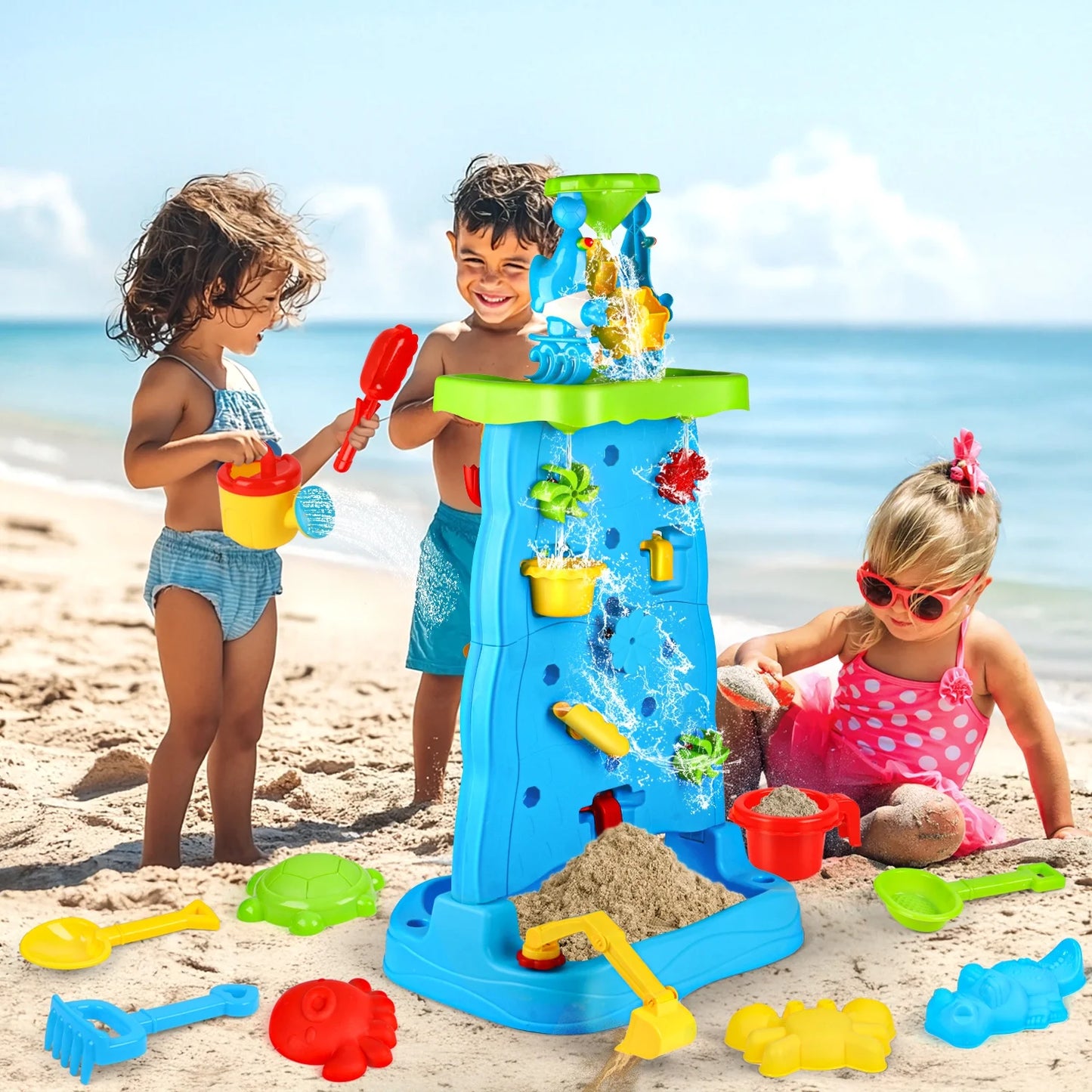 Water Table for Toddlers Age 3 4 5 6 Years, Outdoor Summer Beach Toys for Kids.(Blue)