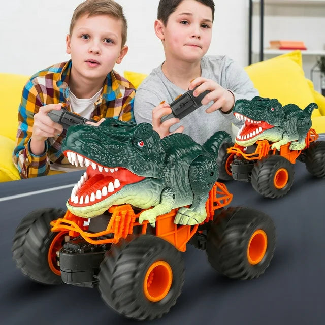 2.4Ghz RC Dinosaur Truck Toys for Toddlers, Electric RC Car Toys with Light & Sound Spray Function for 3 4 5 6 7 8 Year olds Kids, Boys Birthday Christmas Gift Toys