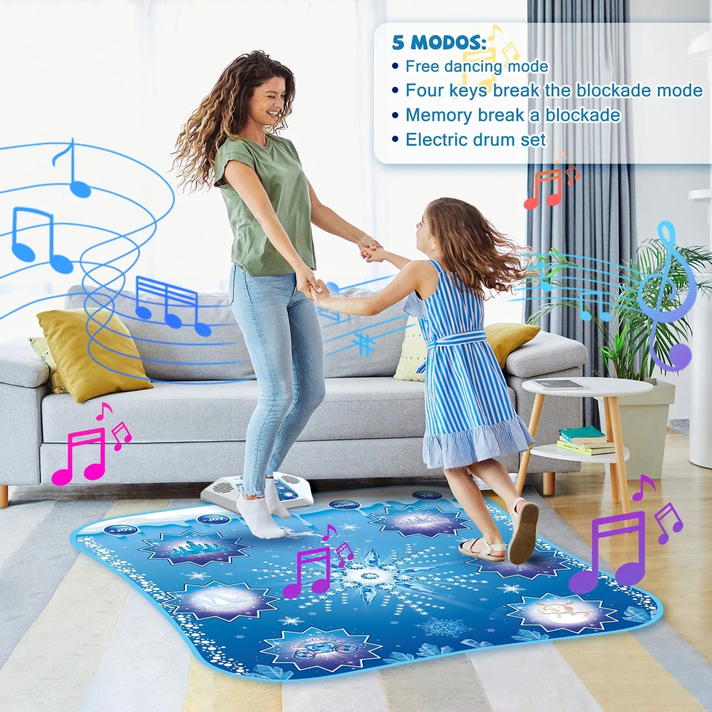 Dance Mat, Dance Pad Game Toys for Kids Girl 3 4 5 6 7 8+ Year Old, Frozen Theme Dance Floor, Girls Birthday Christmas Gifts for Kids Toddlers.