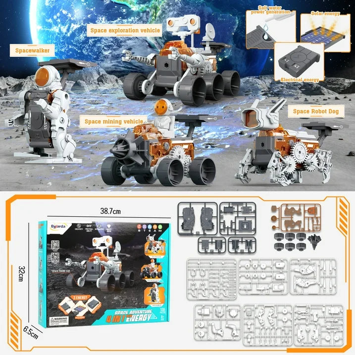 4-in 1 Space Robot Kit for Kids Boys 8-12 Years, STEM Educational Science Kit, Birthday Christmas Gift for Toddler Boys 8 9 10 11 12.