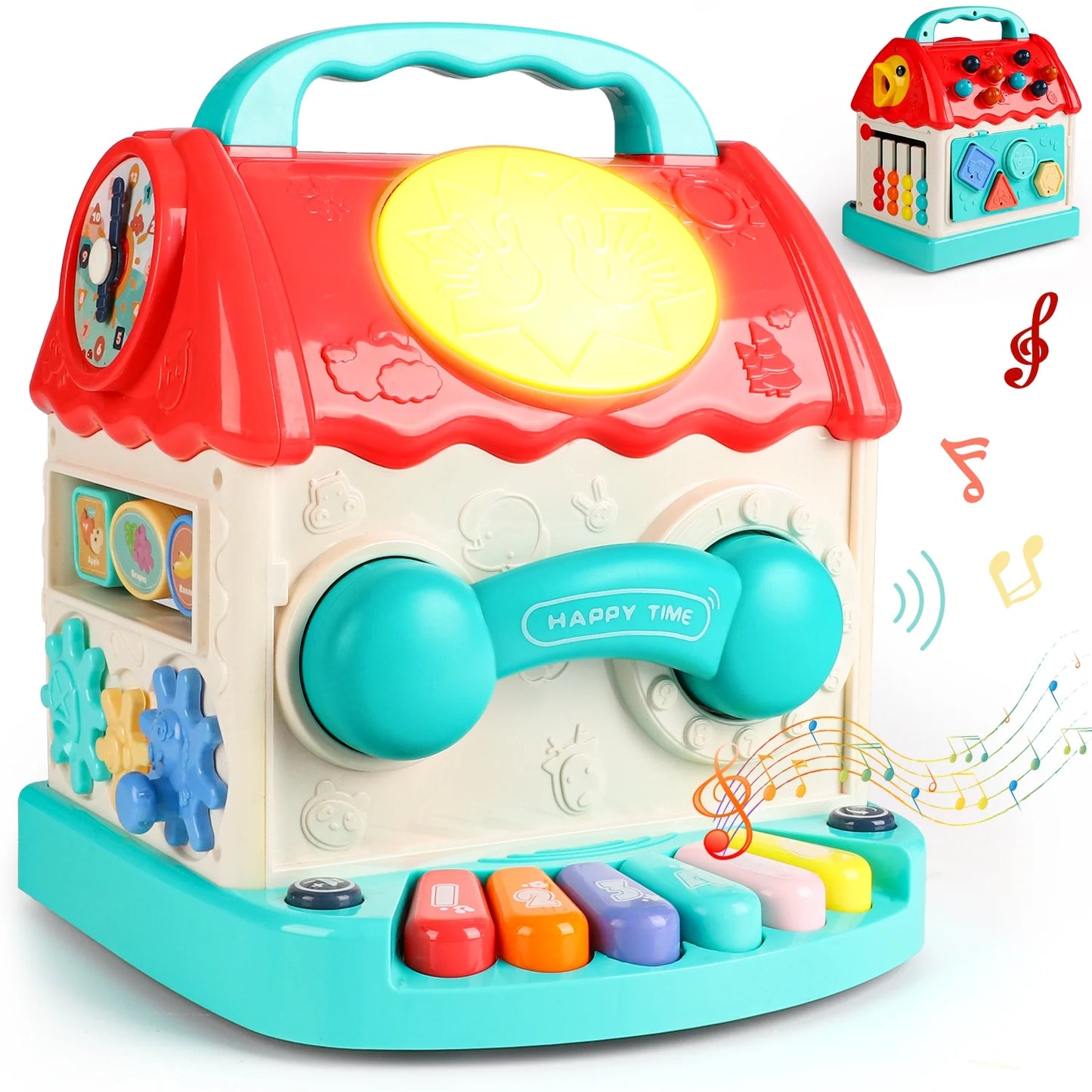 Toys for Babies Girls Boys Ages 1 2 3 Years, Baby Activity Cube Toys, with Baby Light up Music Drum, Birthday Christmas Early Education Learning Gifts for Baby 12 18 24 Months.