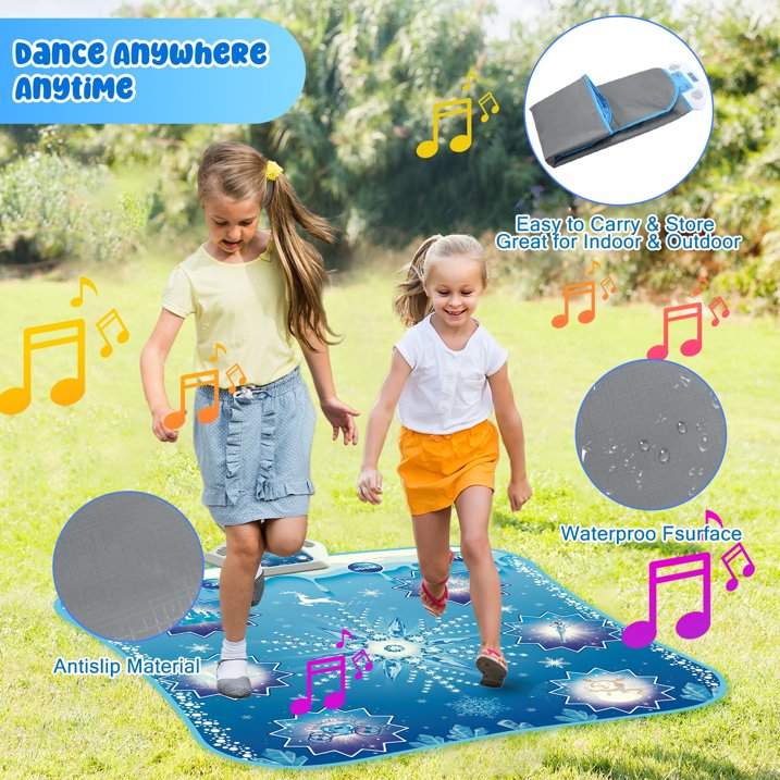 Dance Mat, Dance Pad Game Toys for Kids Girl 3 4 5 6 7 8+ Year Old, Frozen Theme Dance Floor, Girls Birthday Christmas Gifts for Kids Toddlers.