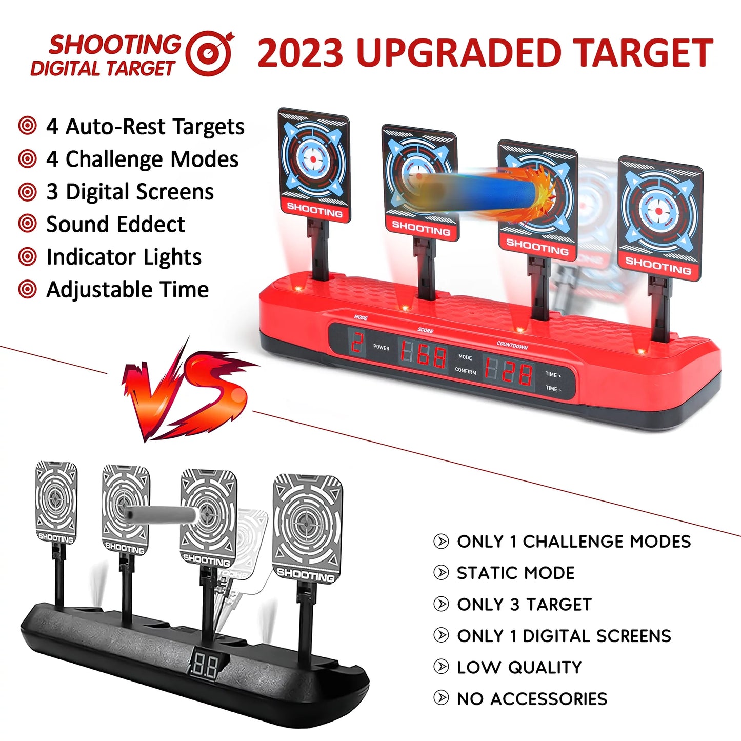 Electronic Shooting Target for Kids - Digital Scoring, Fun Shooting Game for Children 6 7 8 9 10+, Shooting Accuracy Trainer Christmas Gift Toy for Boys Girls