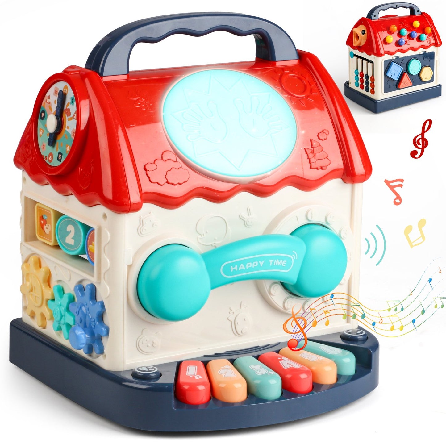 Baby Toys for Toddlers Ages 1 2 3 Years, Baby Activity Cube with Music Drum Early Educational Toys for Baby Infant 12-18-24 Months, Birthday Christmas Gifts for Baby Boys Girls.