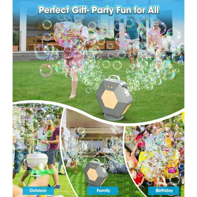 Bubble Machine Blower, Automatic 360° Bubble Blower 16000+/min Bubble Maker Toy for Kids Outdoor/Indoor Party Gift