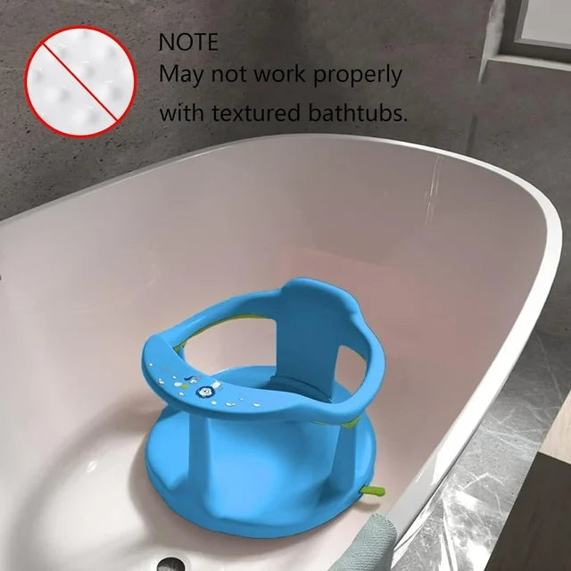 Bath Seat with Non-Slip Mat, Bath Tub Chair with Suction Cups, Gift for Toddlers 6 9 12 18 Months,Blue.