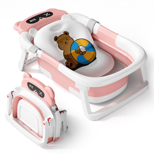 Baby Bathtub, Foldable Portable Bathtub for Infant to Toddler Ages 0-6-12-18-24-36 Months.