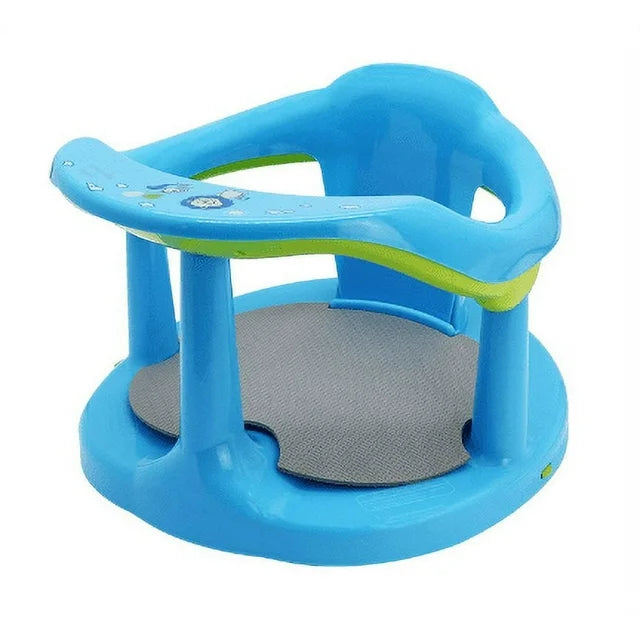 Bath Seat with Non-Slip Mat, Bath Tub Chair with Suction Cups, Gift for Toddlers 6 9 12 18 Months,Blue.