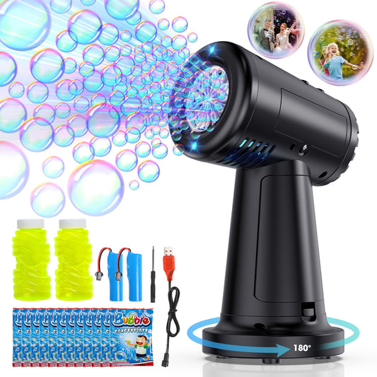 Bubble Machine, Automatic Bubble Blower with 19000+ Bubbles/Min, Portable Bubble Machine for Kids Toddlers, Outdoor Toys for Parties, Birthday, Wedding, Christmas