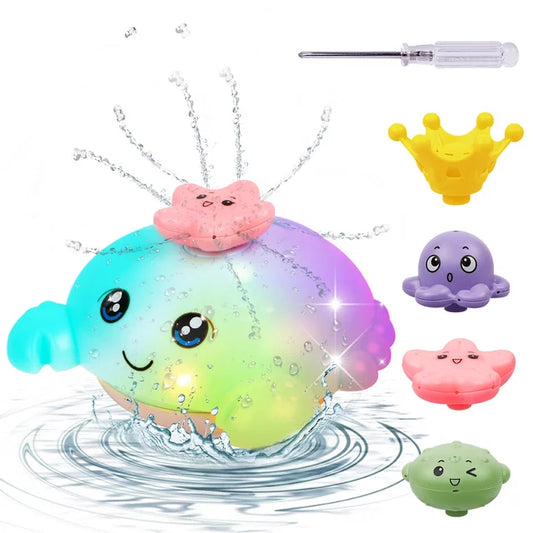 Crab Baby Bath Toys for kids, 4 Water Spray Modes Light-up Flashing Bathtub Toys for Toddler Boys Girls Gift Aged 6 Months+