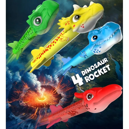 Dinosaur Rocket Launch up Toy, Boys Christmas Gift Toy Dinosaur Rocket Launcher, Outdoor Toys for Boys Girls, Ideal Birthday Gift for Kids 2 3 4 5 6 7 8 Year-Old