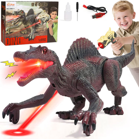 Remote Control Dinosaur Toys for Boys 3-6 Years, Electronic RC Spinosaurus Robot Dinosaurs with Spray & Light & Roar, Realistic Walking Dinosaur Toys Birthday Gifts for Boys and Girls.