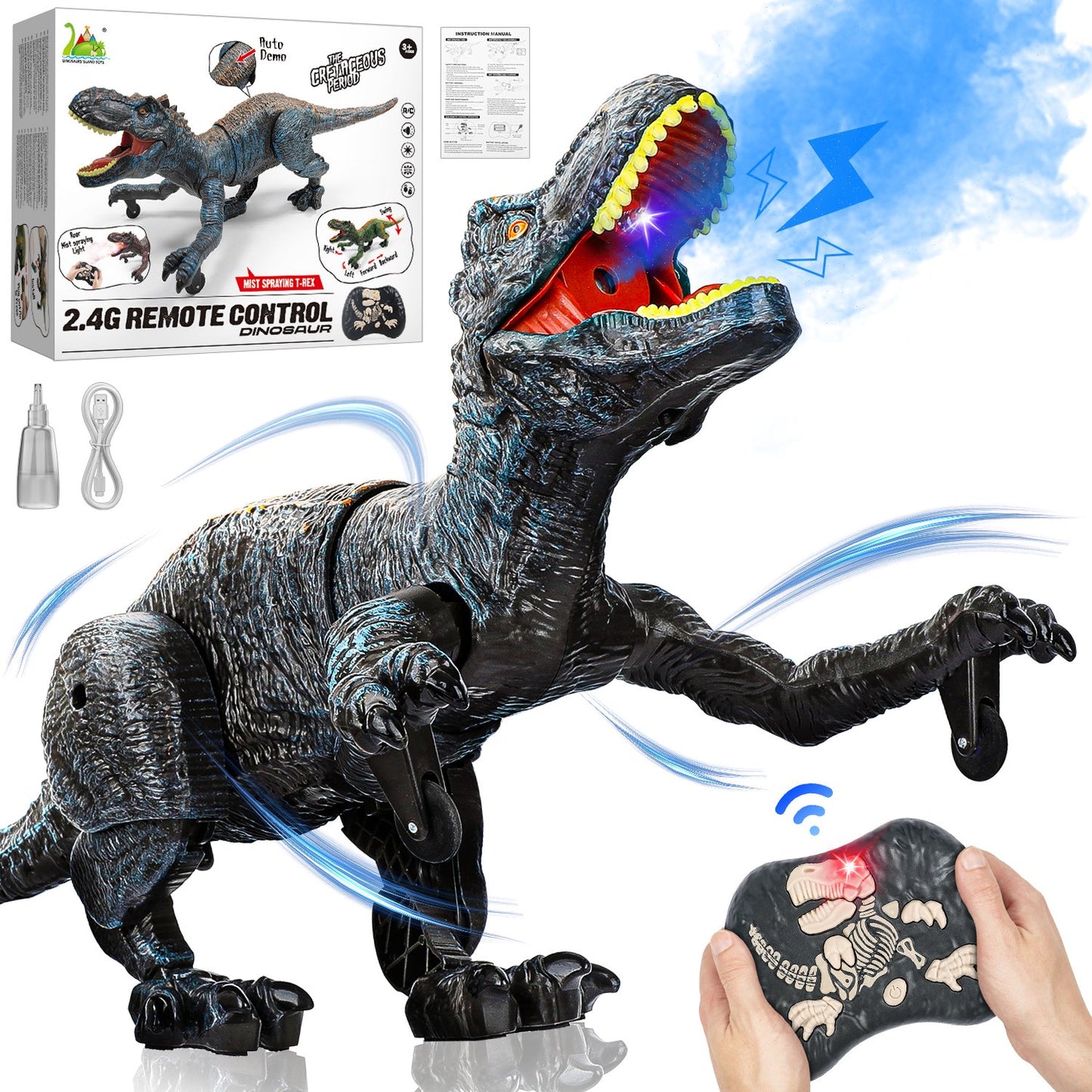 Remote Control Dinosaur Toys for Toddler Boys 3 4 5 6 7 8 Years, Walking & Roaring Simulation T-Rex Dinosaur Birthday Christmas Gift for Boys 3-8 Years Old.