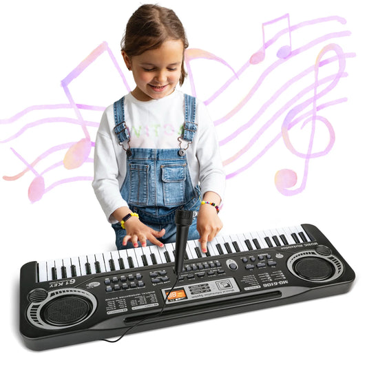 Electronic Piano Keyboard for Kids, 61 Key Beginner Electric Piano for Gift with Microphone,Digital Music Piano for Kids Ages 5-12.