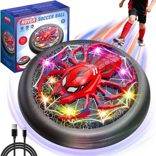 Hover Soccer Ball, LED Light, Spider Design, Toys for Boys 3 4 5 6 7 8 Years, Rechargeable Indoor/Outdoor Soccer Ball Toys, Christmas/Birthday Cool Gift for Boys 3-12 Years Old.