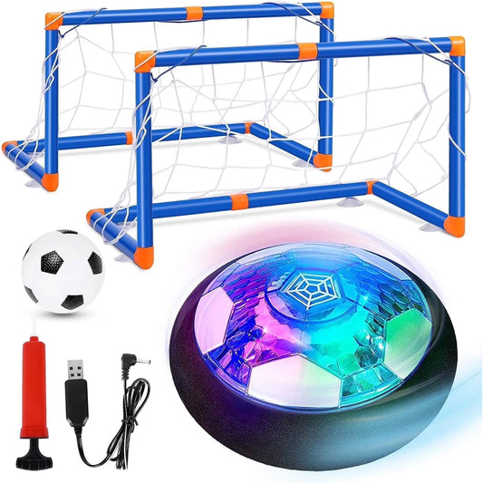 Hover Soccer Ball Set with 2 Goals for Kids, LED Rechargeable Indoor/Outdoor Games, Boy Toys for Kids, Christmas/Birthday Gift for Boys 3-12 Years Old.