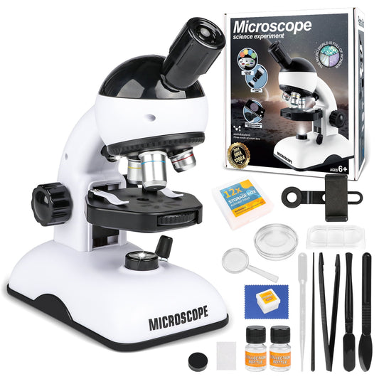 Freecat Kids Beginner Microscope STEM Kit,Up to 400x Zoom,Gift for Boys & Girls,STEM & Science Toy, Ages 6+