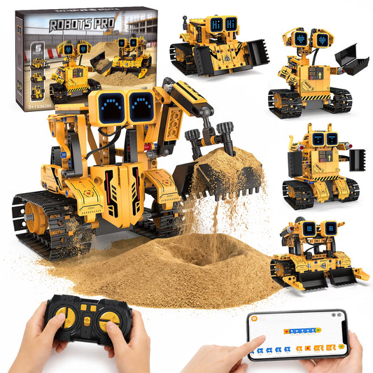5-in-1 Robot Building Kit Toys for Kids Ages 8-12, STEM Coding Educational Toys with APP Remote Control, Engineering Construction Robot, Birthday Gift for Boys Ages 8-12.