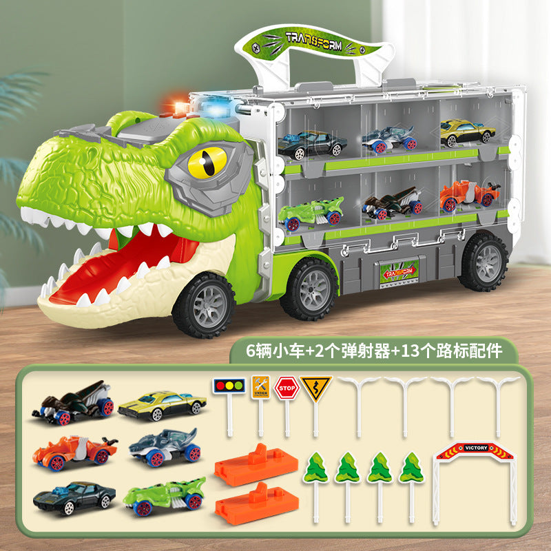 Dinosaur Toys for kids 2 3 4 5 6 Years, 7-in-1 Dinosaur Toy Trucks and Foldable Track for Toddler Boys Ages 3-5, w/6 Dino Cars Set, Dinosaur Toys for Birthday Christmas Gift for Boys 2-4 3-5.