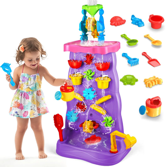 Water Table for Toddlers Age 3 4 5 6 Years, Outdoor Summer Beach Toys for Kids.（Purple）