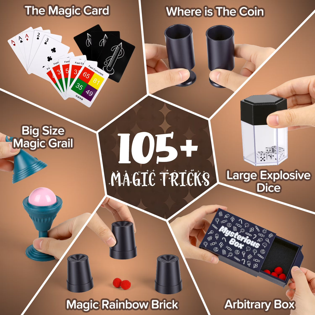 Magic Kit for Kids Age 6-8-10-12 Years Old, 105+ Magic Tricks for Kids, Video Tutorials, 28PCS Kids Magic Set, Christmas Birthday Gift for Boys Girls.