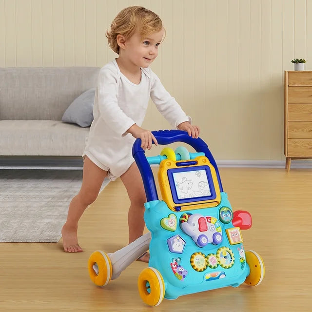 Baby Walker with Wheels, 2-in-1 Baby Walking Toys for 12 18 24+ Months with Drawing Board, Push Toys for Baby Boys Girls Learning to Walk.