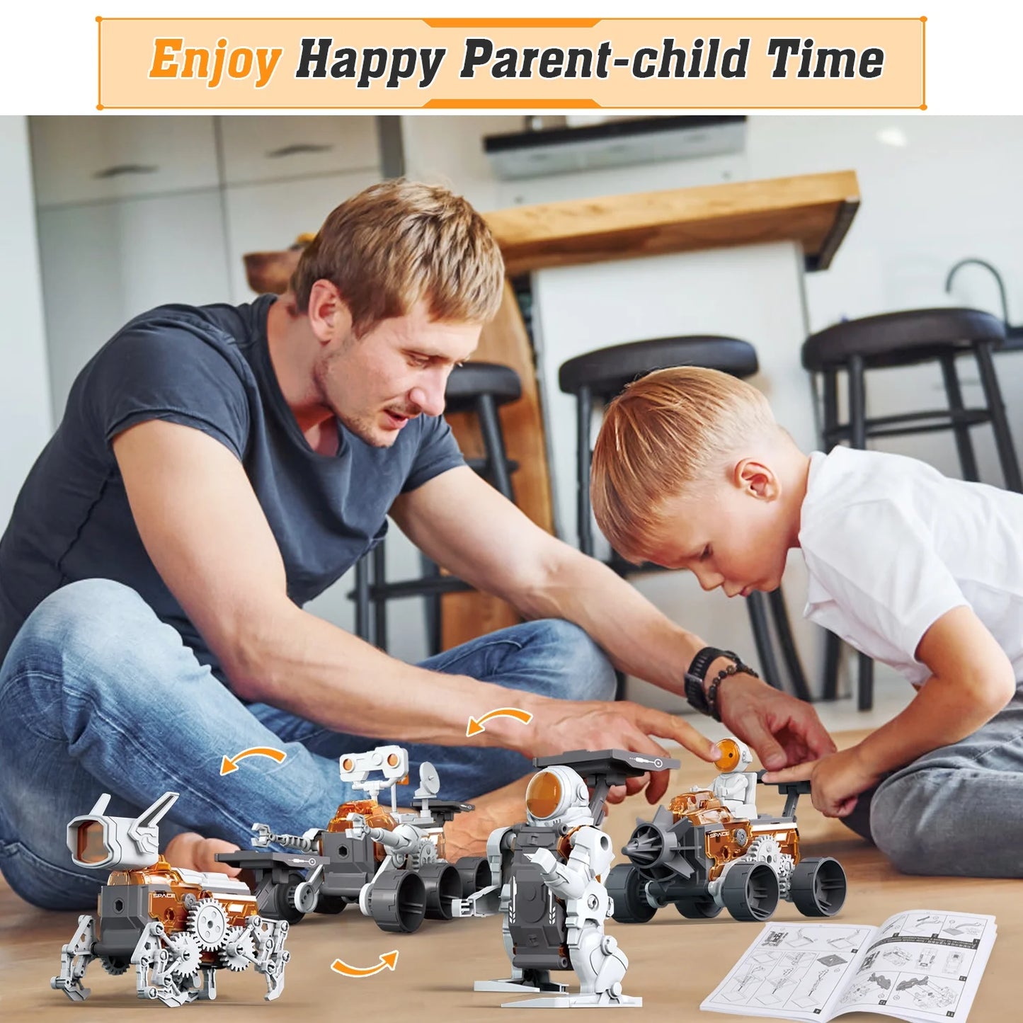 4-in 1 Space Robot Kit for Kids Boys 8-12 Years, STEM Educational Science Kit, Birthday Christmas Gift for Toddler Boys 8 9 10 11 12.