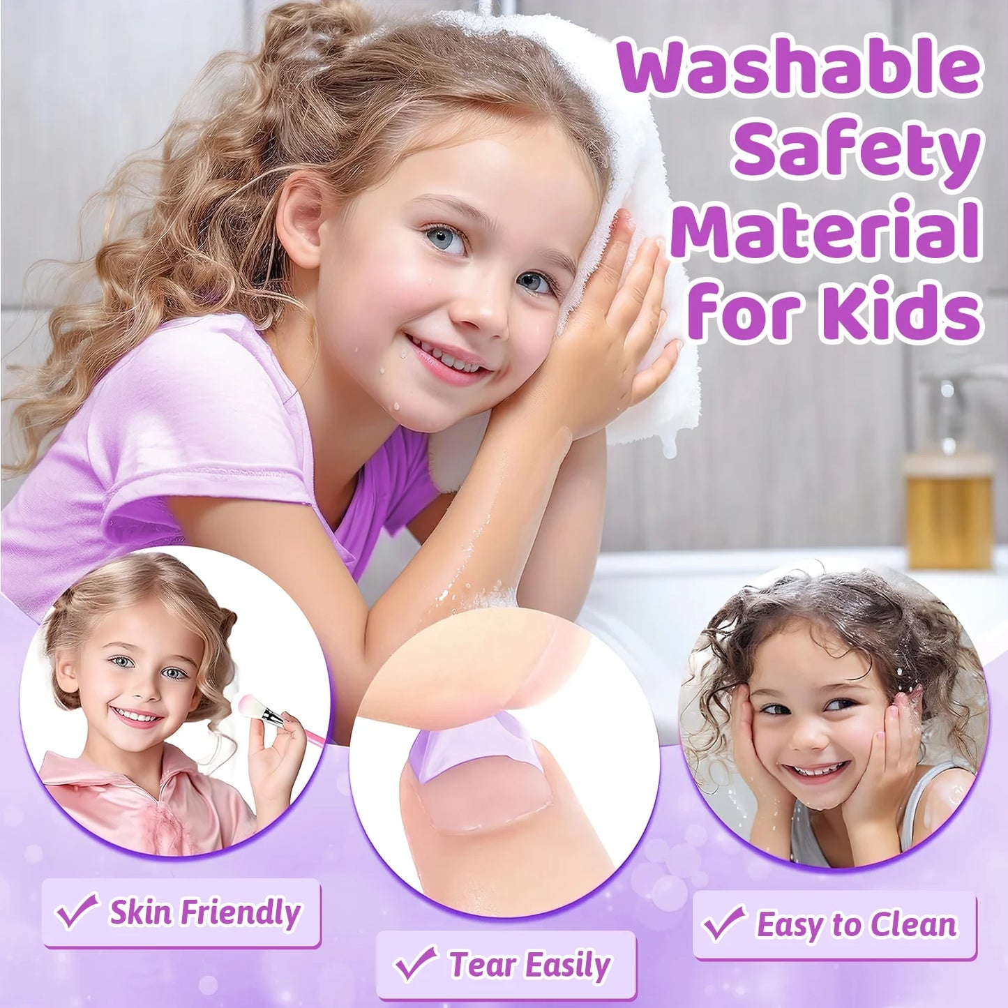 Kids Makeup Kit for Girls, Washable Real Cosmetic Toys, Non-toxic Makeup Set for Toddlers, Little Girl Princess Toy Gift for Christmas Birthday Aged 3-6 7-12