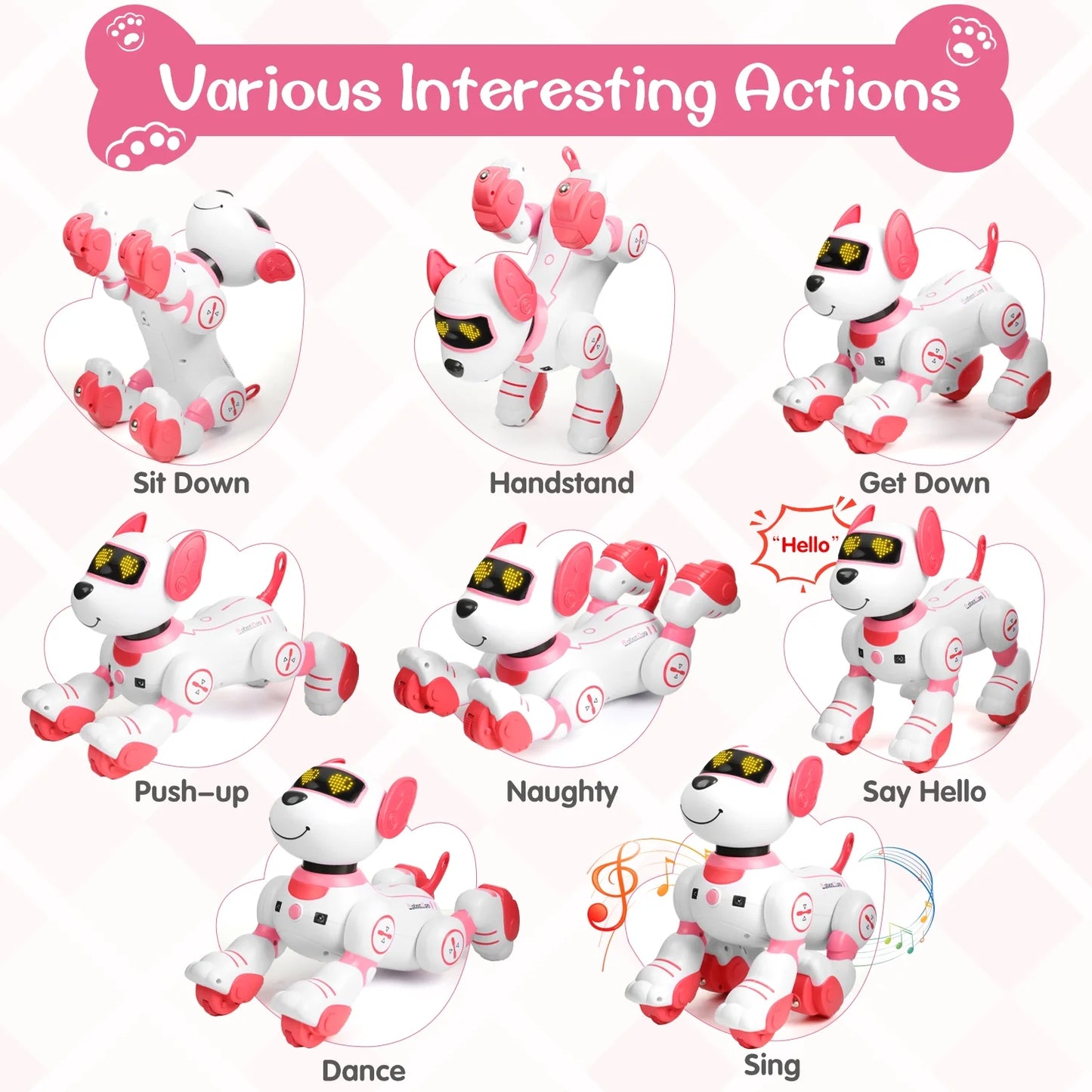 Remote Control Robot Dog Toys for Kids Toddlers 3 4 5 6+ Years, Smart Robot Pet Toys, Birthday Christmas Gifts for Girls Boys 3-8 Years.