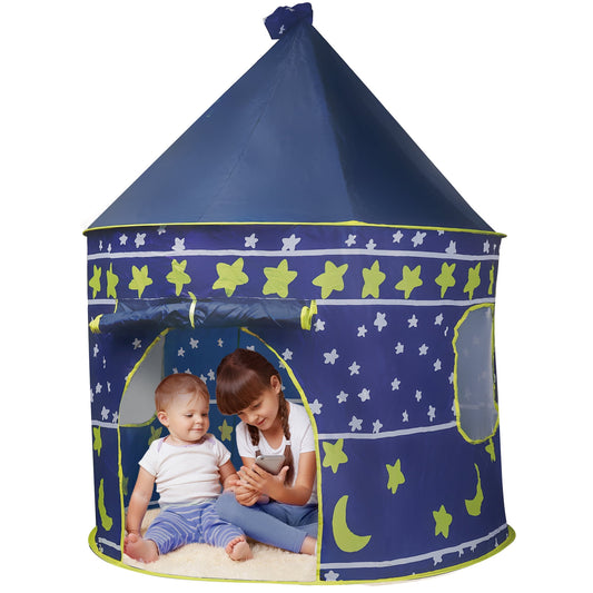 Imaginative Blue Kids Tent, Foldable Into A Carrying Bag, Indoor and outdoor Play Tent for kids