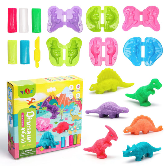 Dough Play Set for Kids 3+, Dinosaurs World Color Dough with Tool Cutters Molds, Creativity Party Dough Toys for Boys Girls 3 4 5 6, Wonderful Toy Gift for Birthday Christmas