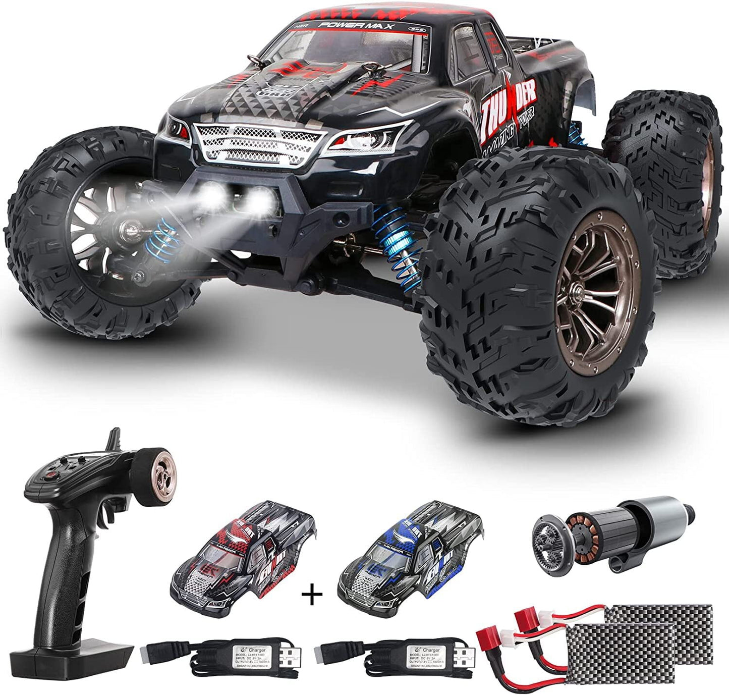 Brushless Fast RC Cars for Adults, Max 40mph Hobby Electric Off-Road Jumping RC Trucks Gifts for Kid and Adults