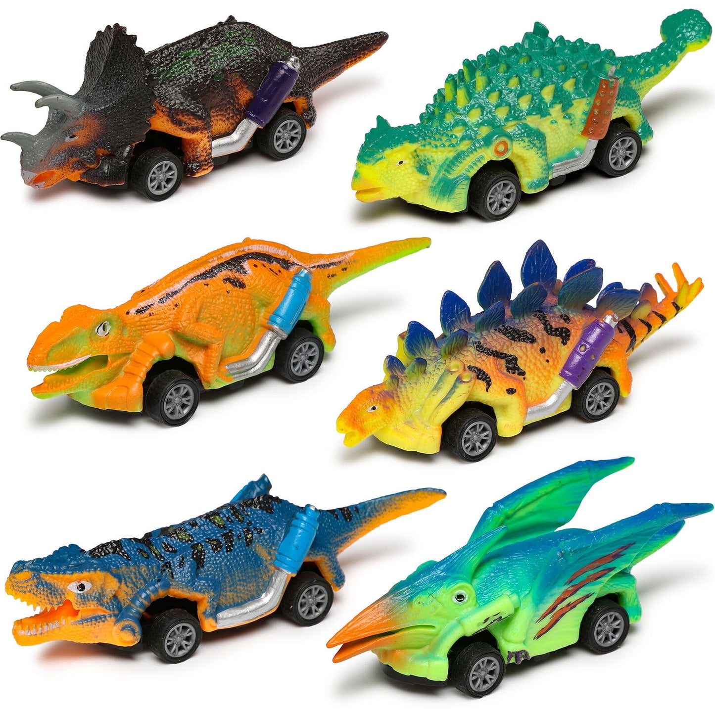 6pcs Dinosaur Pull Back Car,Dinosaur Toys for Toddlers 1-3 Years Old ,Minion Car Toy for 3-5 Years Old Kids Boys Girls,Birthday Gifts.