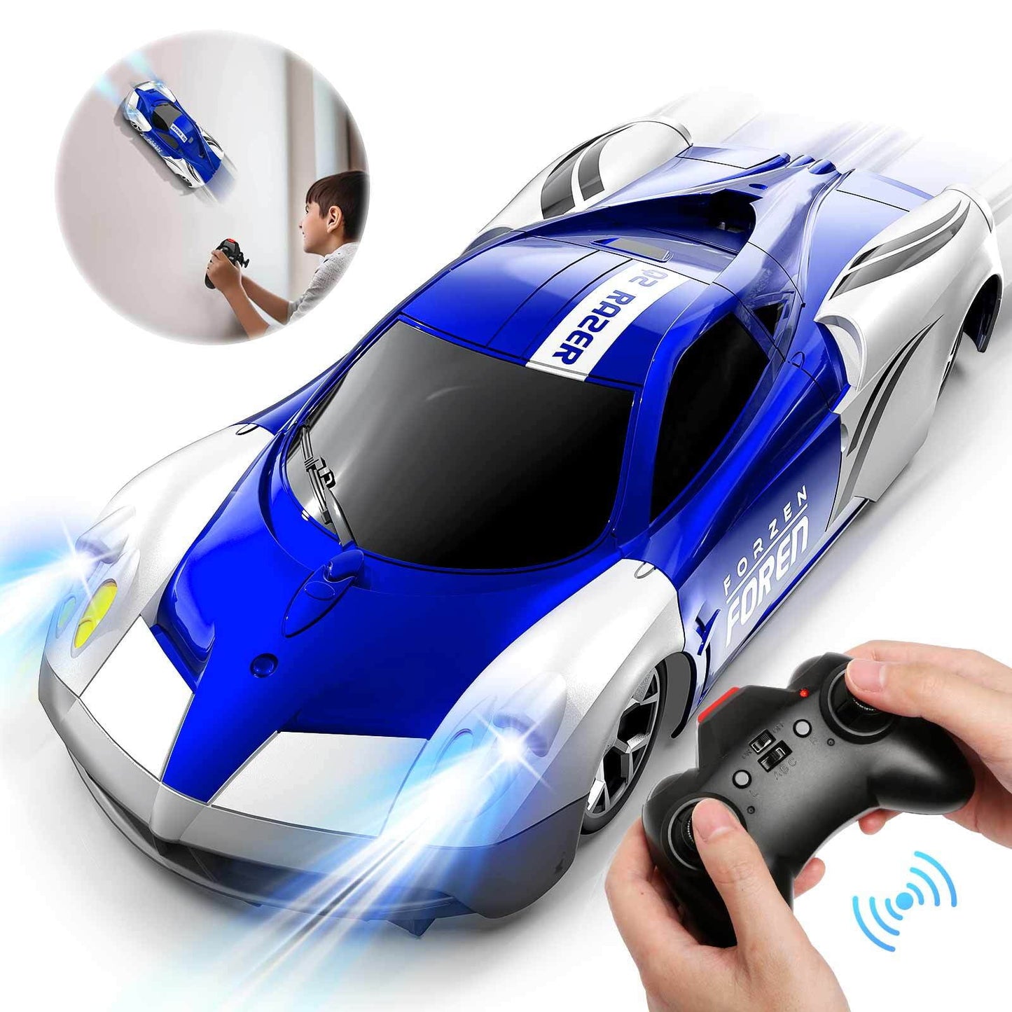 RC Climbing Wall Car Infrared Electric Toy RC Car Radio Remote Control, Blue Climbing Drifting Stunt Car Kids Electric Toy Boy Gift