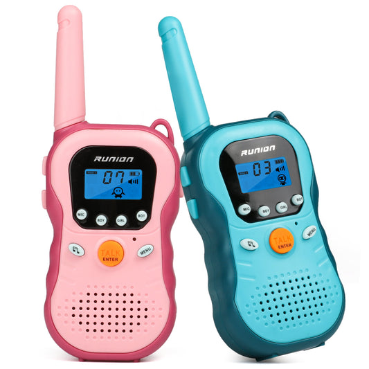 Walkie Talkies Toys for Kids, 3 Changing Voice, with LCD Flashlight and Back Splint, 3 Miles Range for Outside, Camping, Hiking for 3-12 Year Old Boys Girls