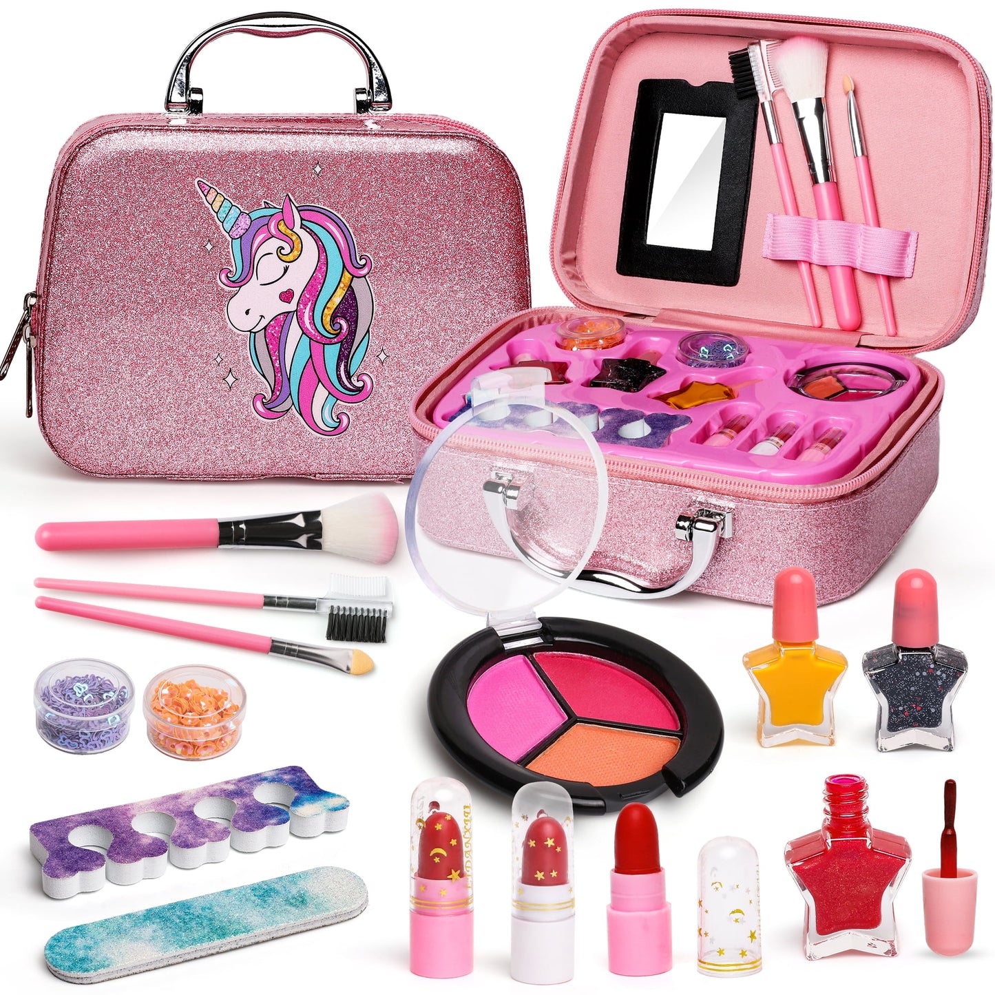 Kids Makeup Kit for Girls, Soft to skin, Easy to wash, Princess Makeup Set Toys Girls & Kids