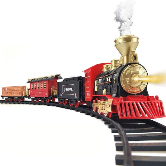 Train Set - Electric Train Toy for Boys Girls with Smokes, Lights & Sound Christmas Gifts for 3 4 5 6 7 8+ year old Kids