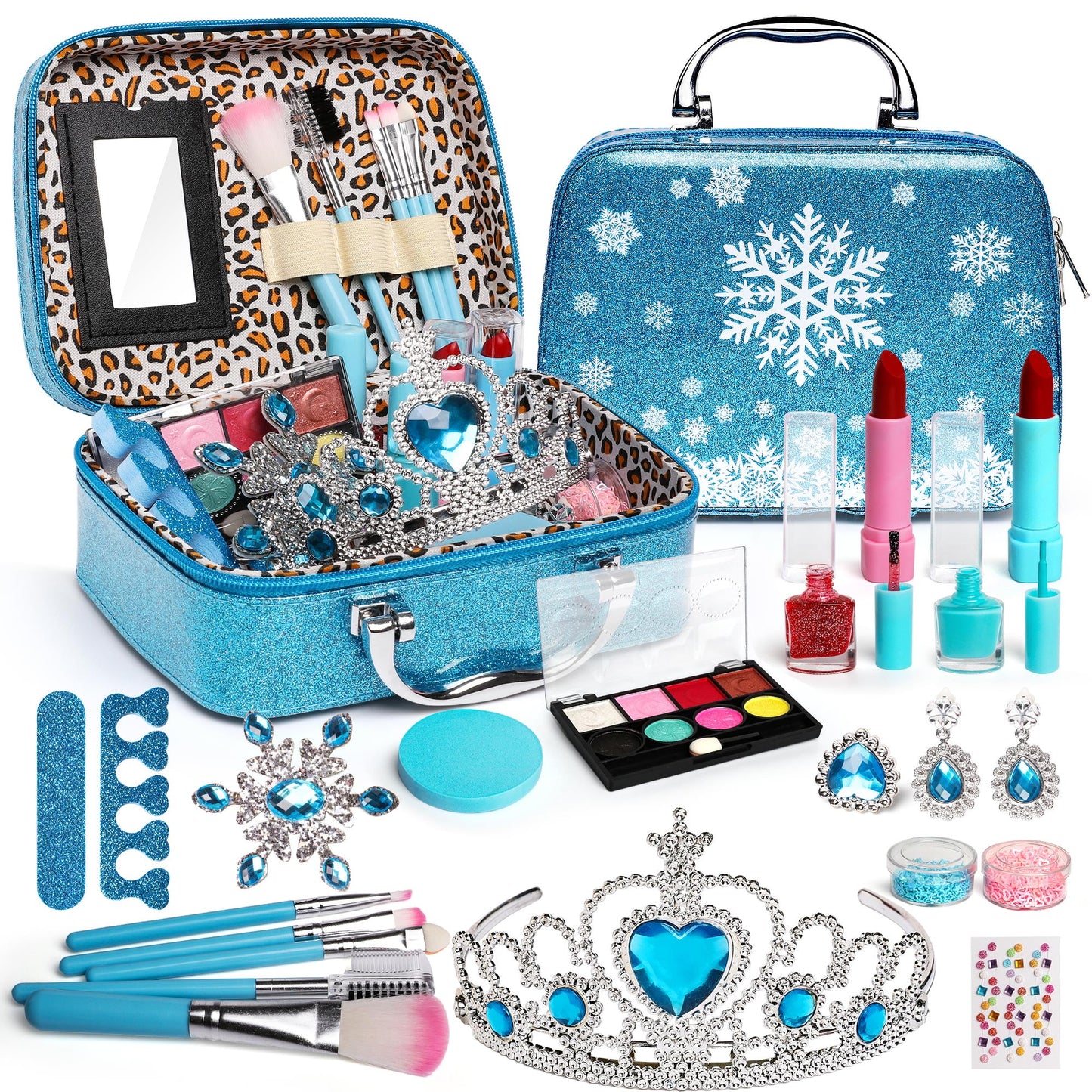 Makeup Kit for Girls, Kids Washable Makeup Kit Toys Gift for Little Girls Toddlers Dress up Set, Birthday Gift Toys for 4-6 Years Girls