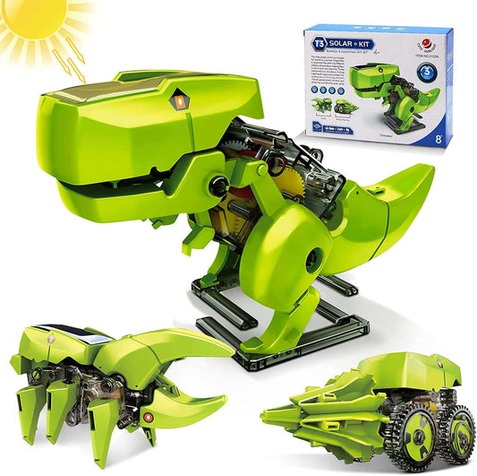 STEM Solar Robot Toys for Kids,3 in 1 DIY Building Dinosaurs Toys Educational Science Kits Gift for 8-12 Year Old Boys Girls