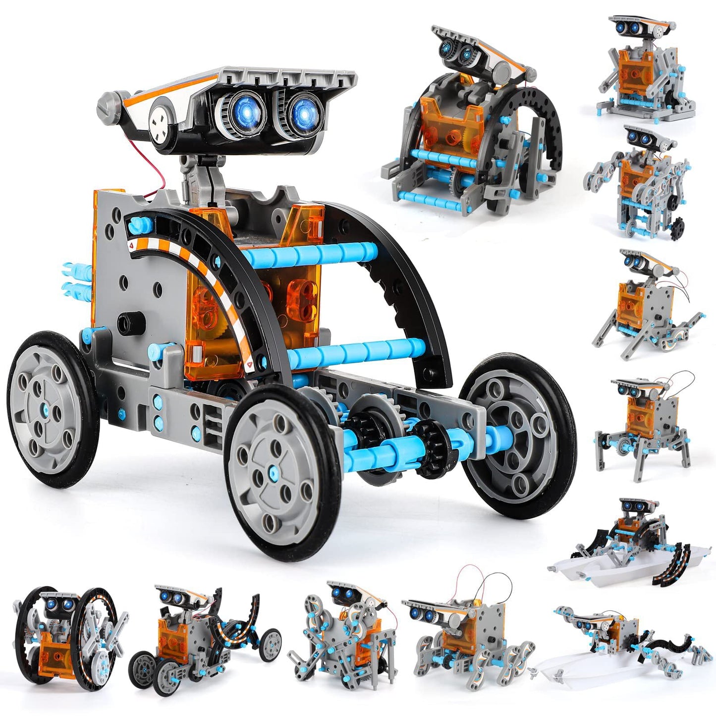 STEM Toys Solar-Powered Transforming Robot Toy - 12-in-1 Construction Set for Kids