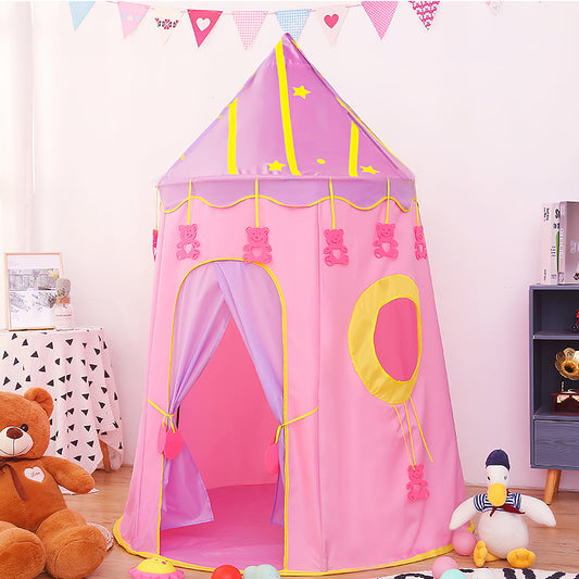 Princess Castle Play Tent for Kids, Pink Indoor & Outdoo Playhouse Baby Tent Toys for Girls Boys Ages 2 3 4 5+,Gifts.