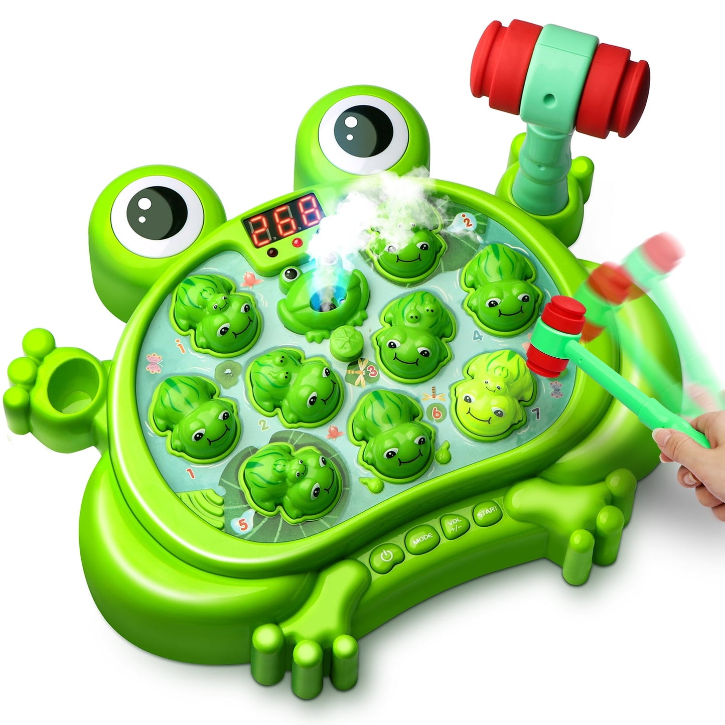 Interactive Whack A Frog Game, Learning, Active, Early Developmental Toy, Fun Gift for Age 3-8 Years Old Kids, Boys, Girls