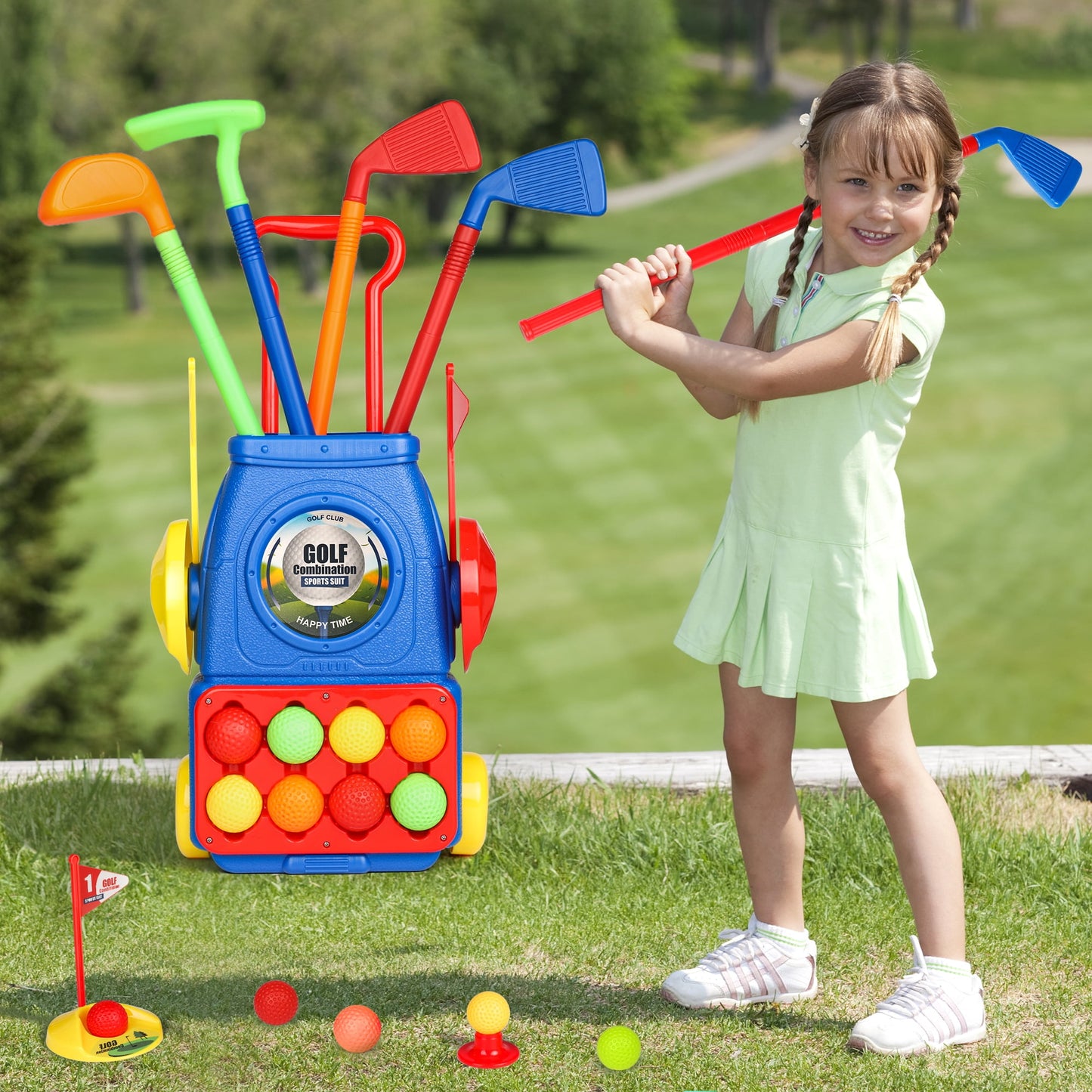 Upgraded Kids Golf Car - Indoor and Outdoor Golf Toys for Boys and Girls Aged 1-5 Years Old - Perfect for Future Champions