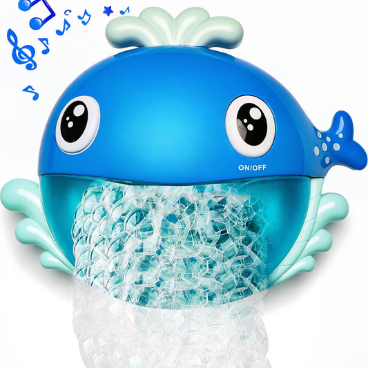 Bubble Bath Toy for Kids, Blue Whale Bubble Maker for Bathtub toys, Summer Musical Foam Blower Bubbling Machine for Baby Boys Girls 18 Months Up